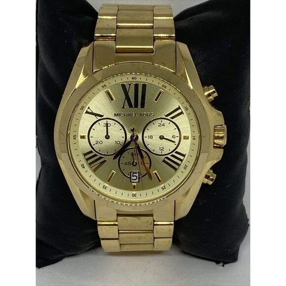 Michael Kors Bradshaw MK5605 Women Gold Stainless Steel Analog Dial Watch UC638 - Picture 2 of 12